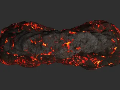 Stone Portal - Lava Low-poly 3D model