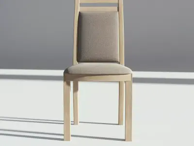 Light Wooden Sidechair 3D model