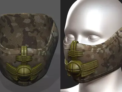 Helmet scifi gas mask helmet protection scifi  Low-poly 3D model