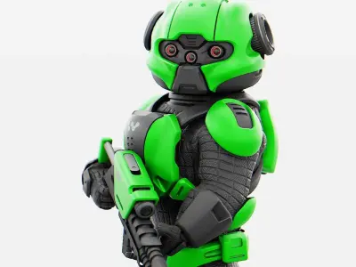CYBER SOLDIER MECHA  V2  RIGGED 3D model