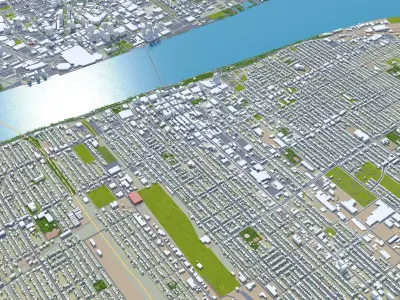 Windsor Ontario Canada Low-poly 3D model