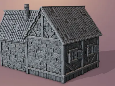 Medieval house 3D print model