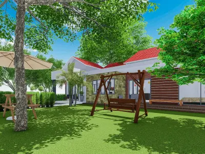 exterior and interior house design 3D model