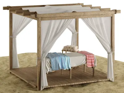 Beach outdoor set 6 massage 3D model