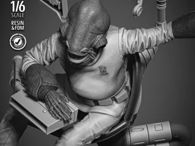 STAR WARS Ackbar Admiral Sculpture 3D print model