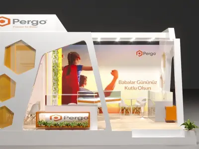 modern exhibition booth design 3D model