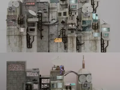 FREE Cyberpuunk Styled Homes Free 3D model