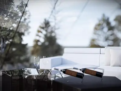 Parametric Organic Pavilion House Exterior Architectural Scene Low-poly 3D model