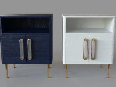 Odetta Nightstand Blue and Cream 3D model