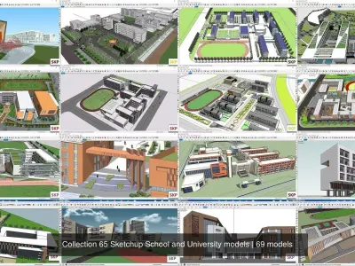 Collection 65 Sketchup School and University models 3D Model Pack