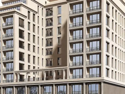 Multi storey modern house 08 3D model