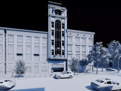 Classic stone facade-Building Classic Facade Element 3D model order