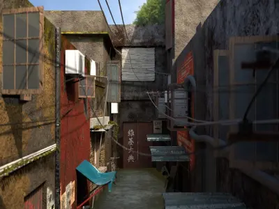 Building Old Ally houses 3D model 3D model