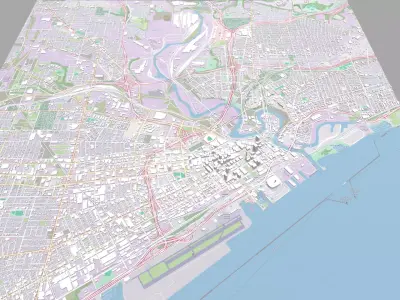 Cityscape Cleveland United States 3D model