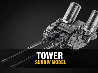 Tower lego machine gun 3D model