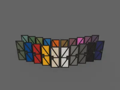 PBR Metal Door B1 Low-poly 3D model