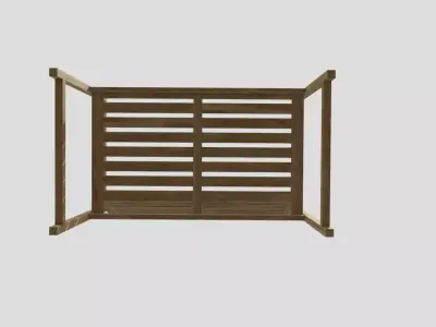 Bench Low-poly 3D model 4