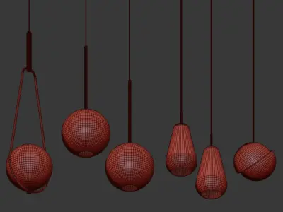 Pendant Light Collection 3D model