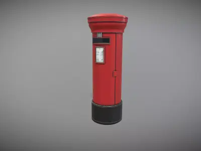 Mail Post Box Low-poly 3D model