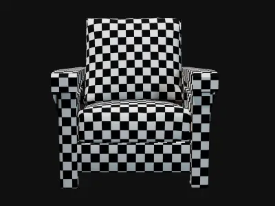 Rustic Wooden Armchair - PBR Low-poly 3D model