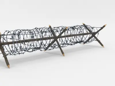 Lowpoly Barb Wire Obstacle 3D model