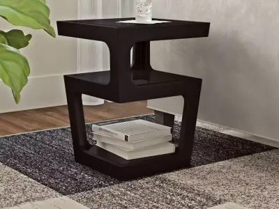 Cade Glass Floor Shelf End Table 3D model