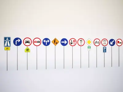 Road signs set 3D model