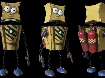 Character Flamethrower  PBR 3D model