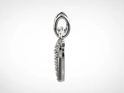 PE1901 Classic Solitaire Pendant half ct CAD STL 18K  1g 3D print model