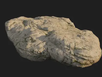 Sculpt stone D Low-poly 3D model