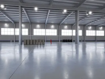 Industrial Warehouse Interior 9 Low-poly 3D model
