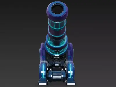 Sci-Fi Turret Low-poly 3D model shop