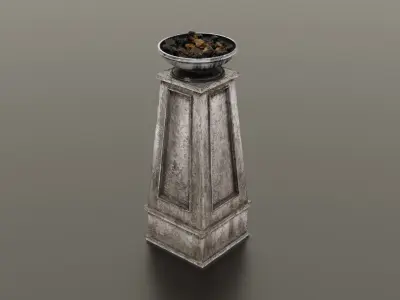 Fire column Low-poly 3D model