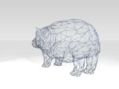 Hippo Wireframe 3D model
