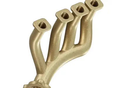 Brass Vehicle Exhaust Manifold 3D model