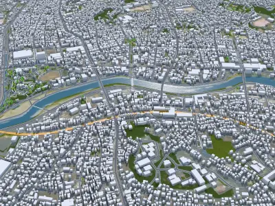 Okazaki Aichi Japan Low-poly 3D model