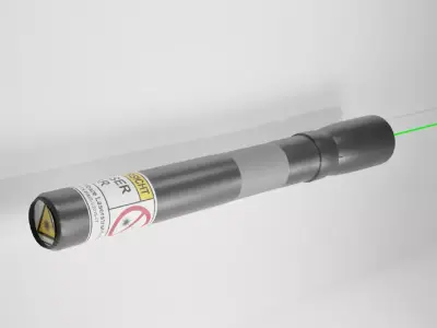 Laserpointer laser attached to wall 3D model