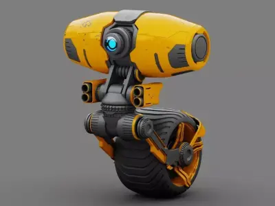 Wheel Droid  rigged character 3D model