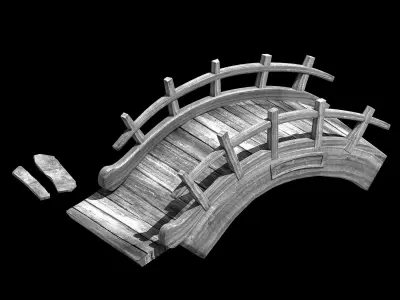 Field - Wooden Bridge 53 3D model