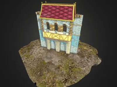 Medieval Palace Tower Low-poly 3D model