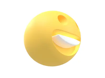 Twitter Grinning Face v1 001 Low-poly 3D model