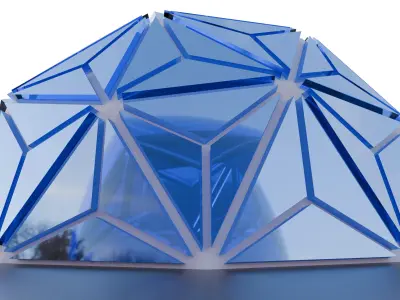 Glass Pyramid Glass Office 3D model