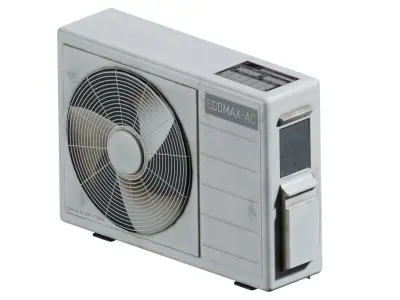 Dirty White Worn AC Unit Low-poly 3D model