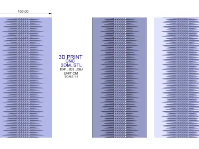 decorative engraved panel 009 for print and cnc  3D print model