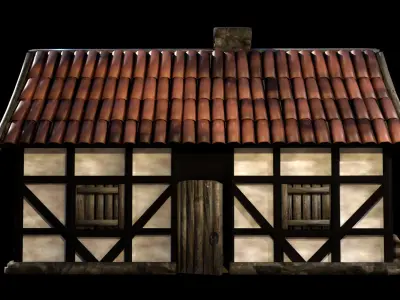 Medieval and Tudor Home Low-poly 3D model