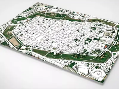 Cityscape Lucca Tuscany Italy 3D model