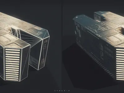 Sci-Fi Container Low-poly 3D model