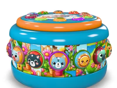 Kids Drum Toy 2 3D model