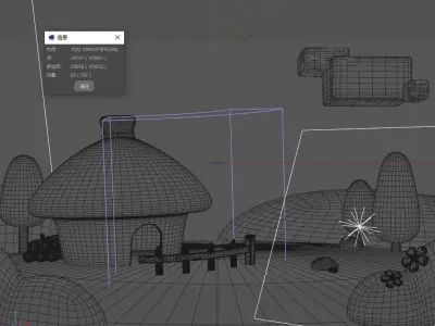 cartoon forest cabin 3D model