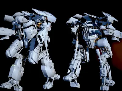 Combat Mech Low-poly 3D model